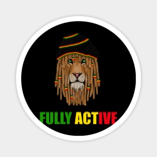 Rasta Dread Locks Lion, Jamaica Slogan Magnet